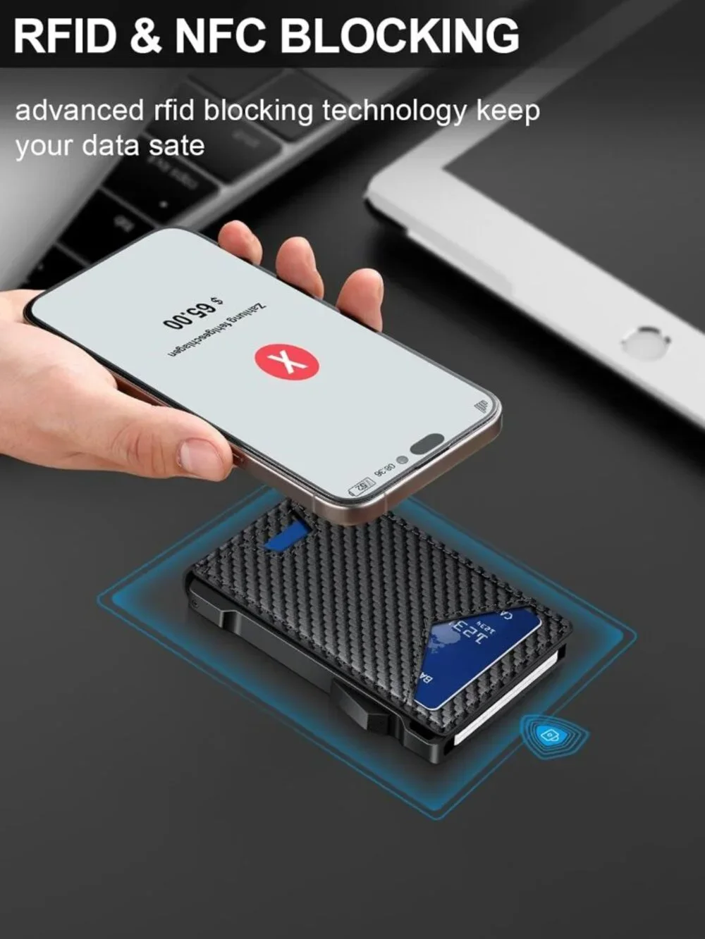 Slim RFID Wallet for Men | 2 ID Windows, Money Clip & Card Holder - Stylish